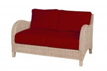 2 Seater sofa - ONDA - Wicker - Red fabric