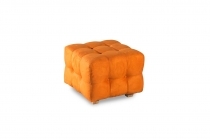 Upholstered pouf - QUBO - 50x50 - Orange Tangerine