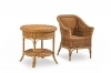 Round coffee table D70 - Camille Rattan and pulut