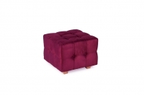 Upholstered pouf - QUBO - 50x50 - Fuchsia Mulberry