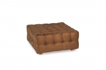 Upholstered pouf - QUBO - 90x90 - Brown Almond