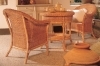 Round coffee table D55 - Camille Rattan and wicker