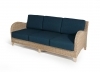 Sofa 3 seats - Bay - Wicker - Blue fabric