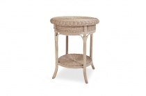 Round coffee table D55 - Camille Rattan and wicker